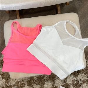 Zyia Pink and White Mesh Sports Bra set